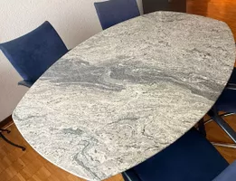 Esstisch Granitplatte oval gebraucht inkl. 4 Stühle