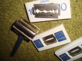 vintage 80iger years Gillette Klingen 2 Set box Silver+1 box