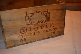 VINTAGE HOLZWEINKISTE CHATEAU GLORIA ST.JULIEN (FRANCE) 1979