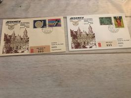 2 Couverts Erstflug Zürich - Bogota 29.4.71 (1-15)