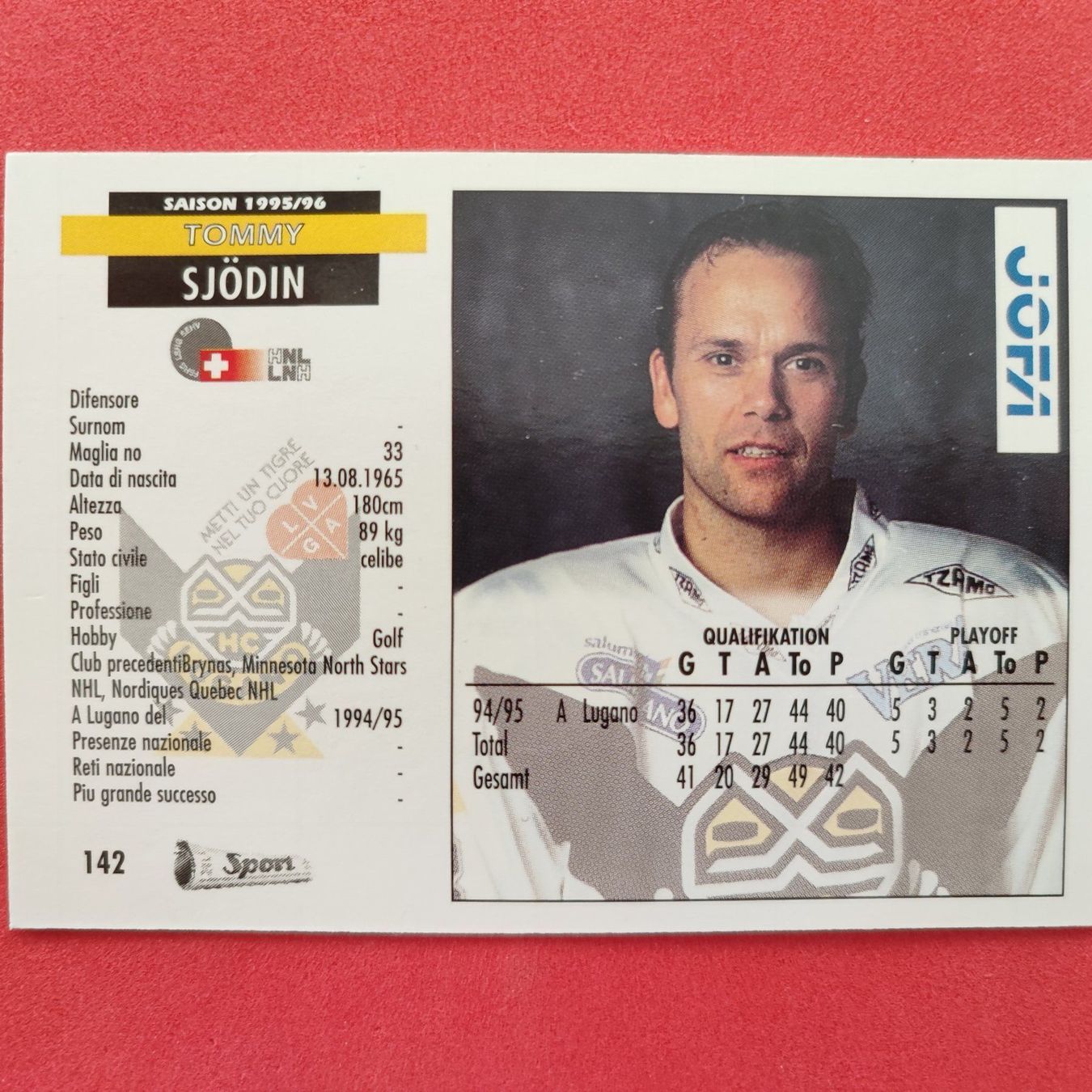 Sammelbilder & Trading cards: Tommy Sjödin - HC LUGANO - 1995/96 – Gebraucht aus Dübendorf von kb86_MOVIE 1