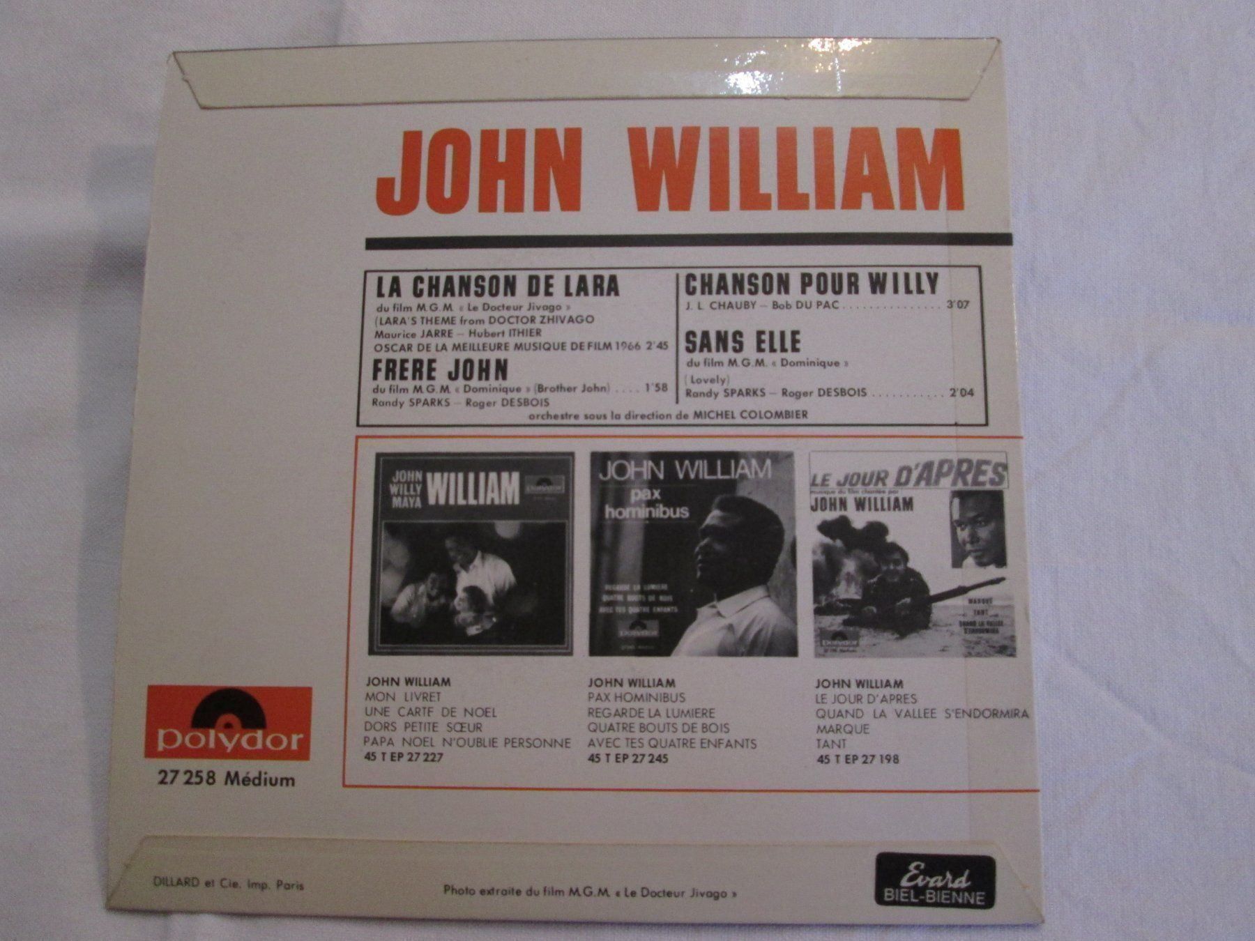 Dischi in vinile: Vinyle 45T John William - La Chanson de Lara – Usato da la Chaux-de-Fonds venduto da Lampe 3