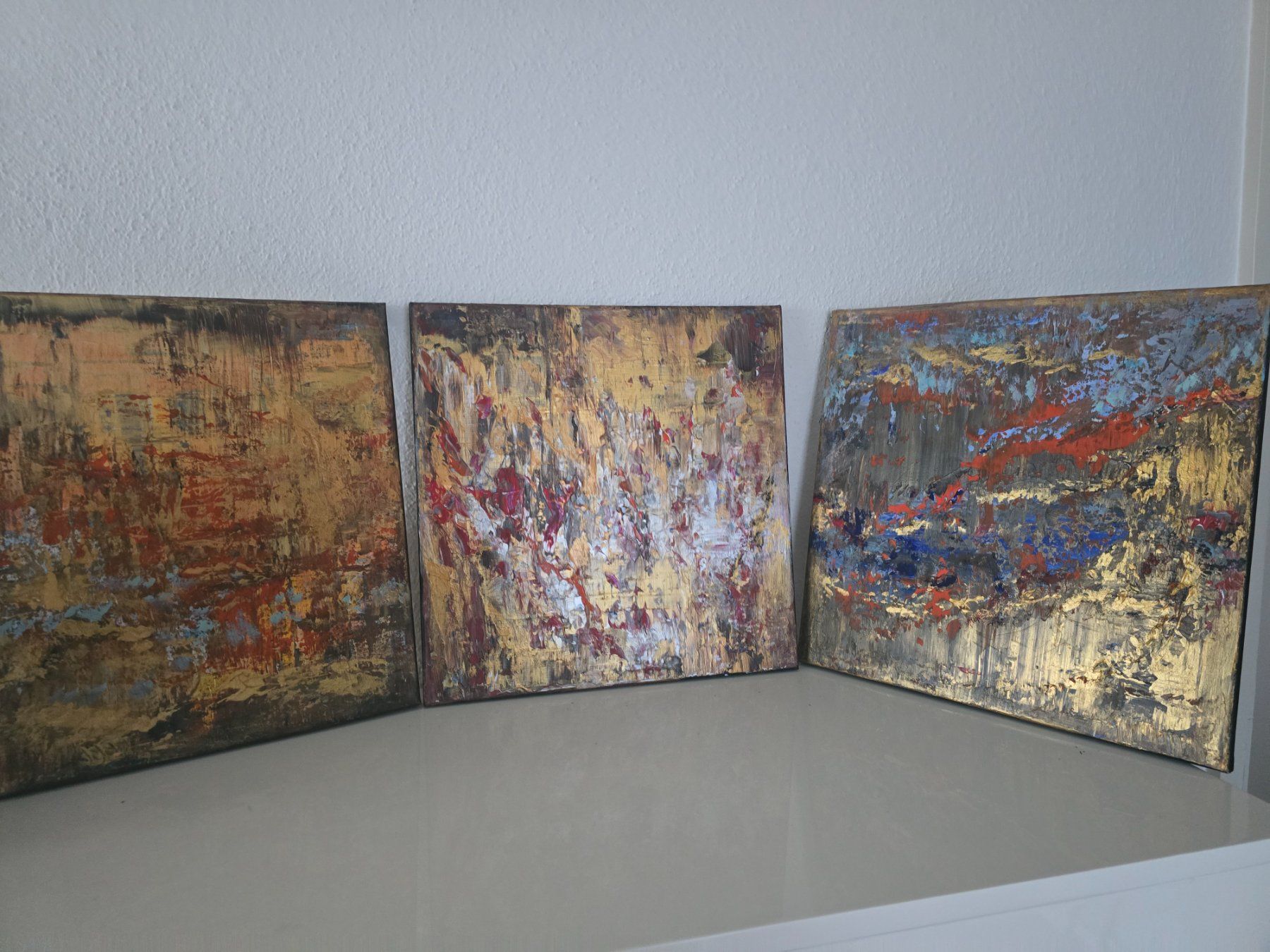 Dipinti: Acrylbilder 40x40 cm mit goldene Farben – Nuovo e nell'imballaggio originale da Beinwil am See venduto da Superchance 4