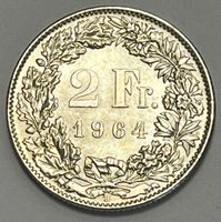 2 Franken - stehende Helvetia - 1964 B  (Silber .835)