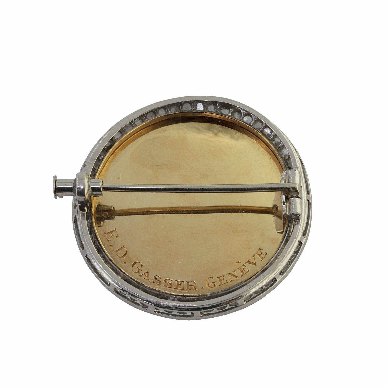 Spille & Fermagli: Antike Diamant Emaille Brosche – Usato da Zürich venduto da Vintage-Jewellery 2