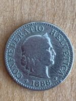 5 Rappen 1888 Confederatio Helvetica Münze alt