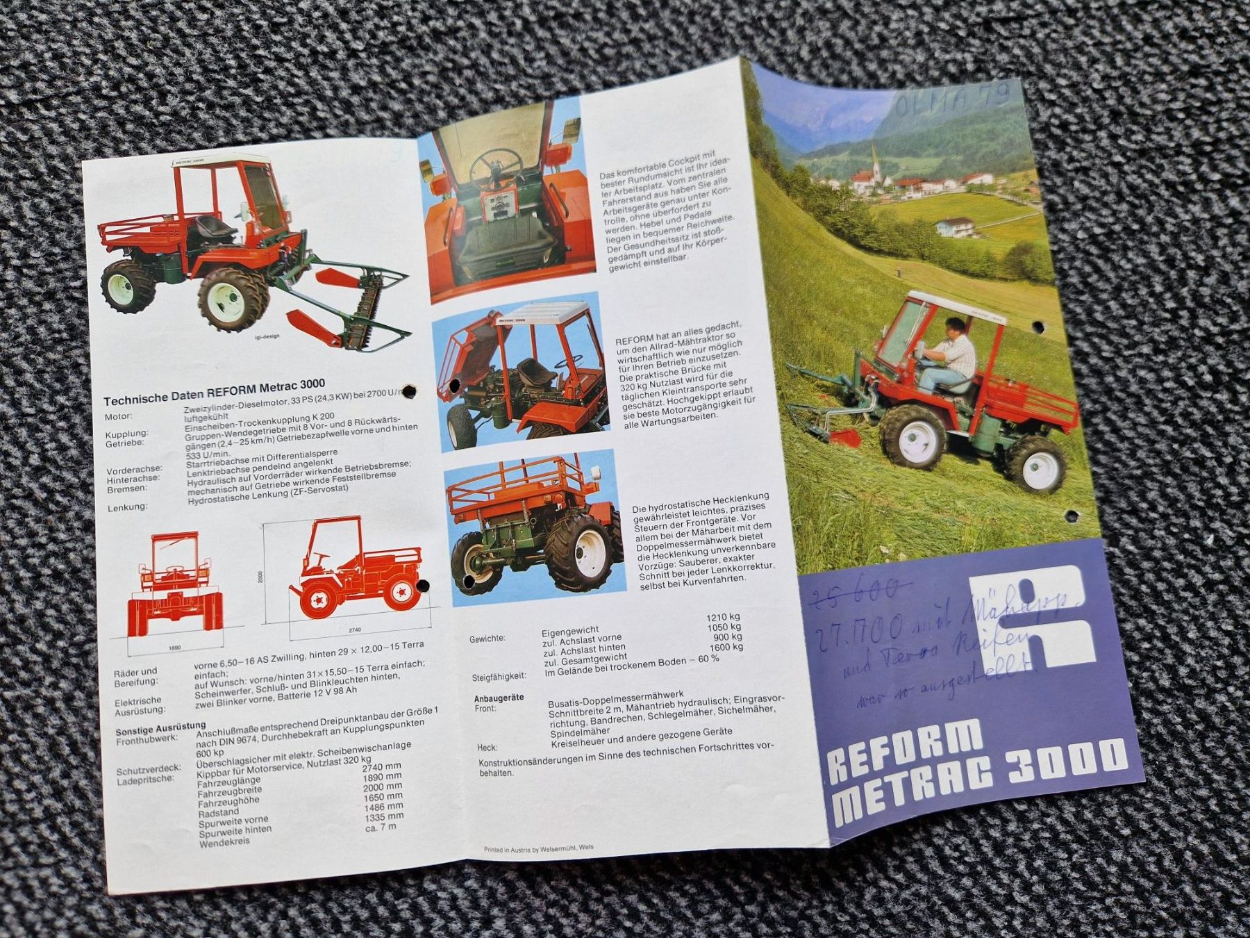 Reform Trattori: Original Prospekt Reform Metrac 3000 Traktor – Usato da Dürnten venduto da Bachtel84 2