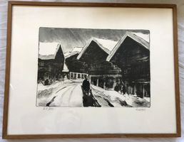 Jean-Louis Gétaz (1931-2002) - Lithografie - Winterchalets