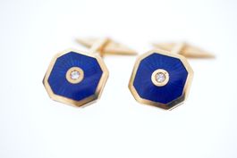 Email Smalto 18K Gold & Diamond Cufflinks /Manschettenknöpfe