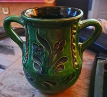 Schöne Terracotta-Amphoren Vase Mezötur Ungarn