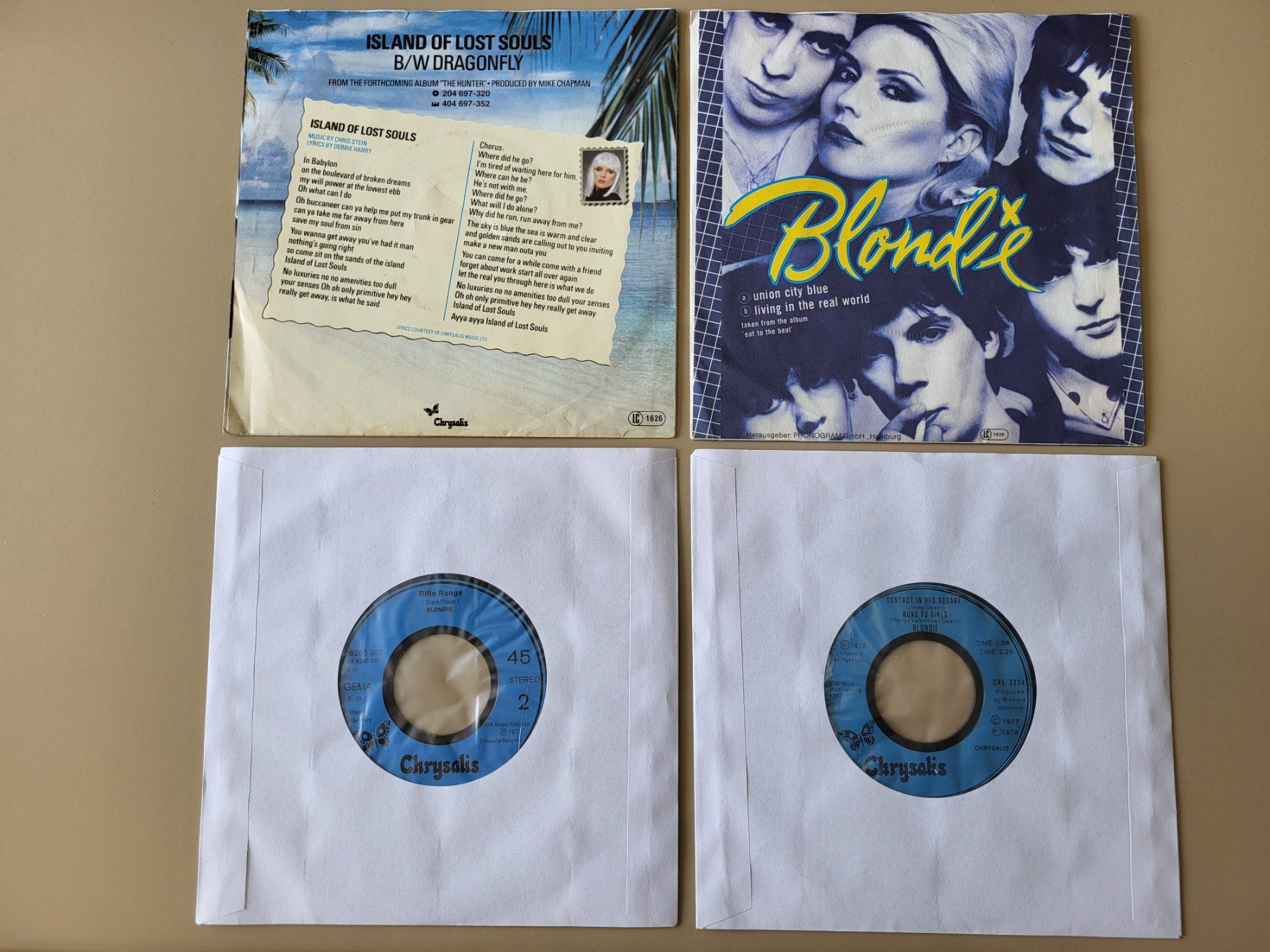 Dischi in vinile: BLONDIE - 4 Vinyl Singles - 1978 bis 1982 - Musikboxfutter – Usato da Wilen b. Wollerau venduto da 4banger 1
