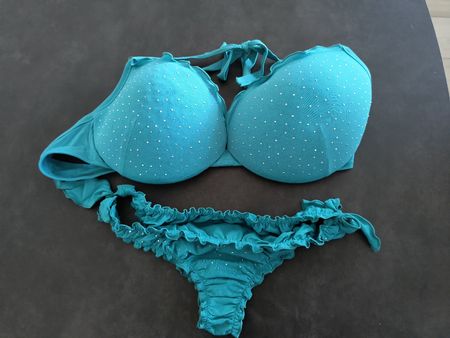 Calzedonia Bikini Set Tuerkis Glitzer Gr.XL, Sommer ☀️ 