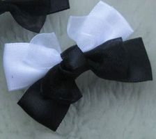 Noeud 2 tons satin organza 5cm Noir/BL