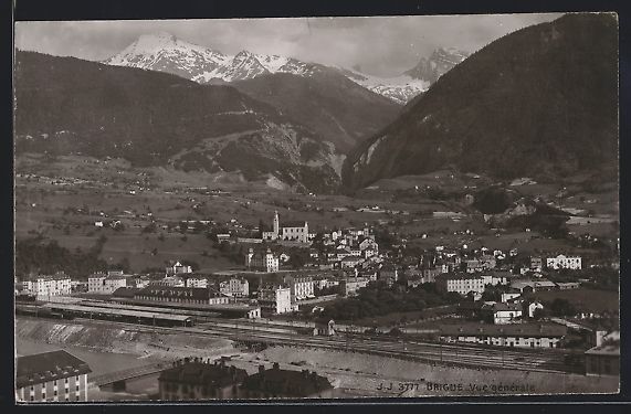 Cartoline postali: AK Brigue, Bahnhof, Vue Générale – Usato da Berlin venduto da bartko-reher