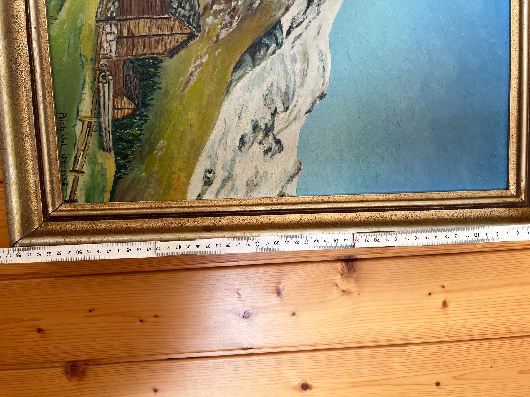 Gemälde: Oelgemälde Berglandschaft mit Hütten – Gebraucht aus St. Gallen von Allu90er 1