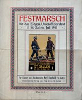 Musiknoten, St. Gallen, Militär, Säbel, Marsch 1911 C. Liner