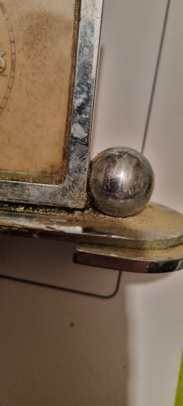 Wecker: Art déco Tischuhr Wecker Uhr Chrom – Defekt aus Basel von Jcva 9