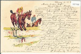 Das Pferderennen - Litho 1899