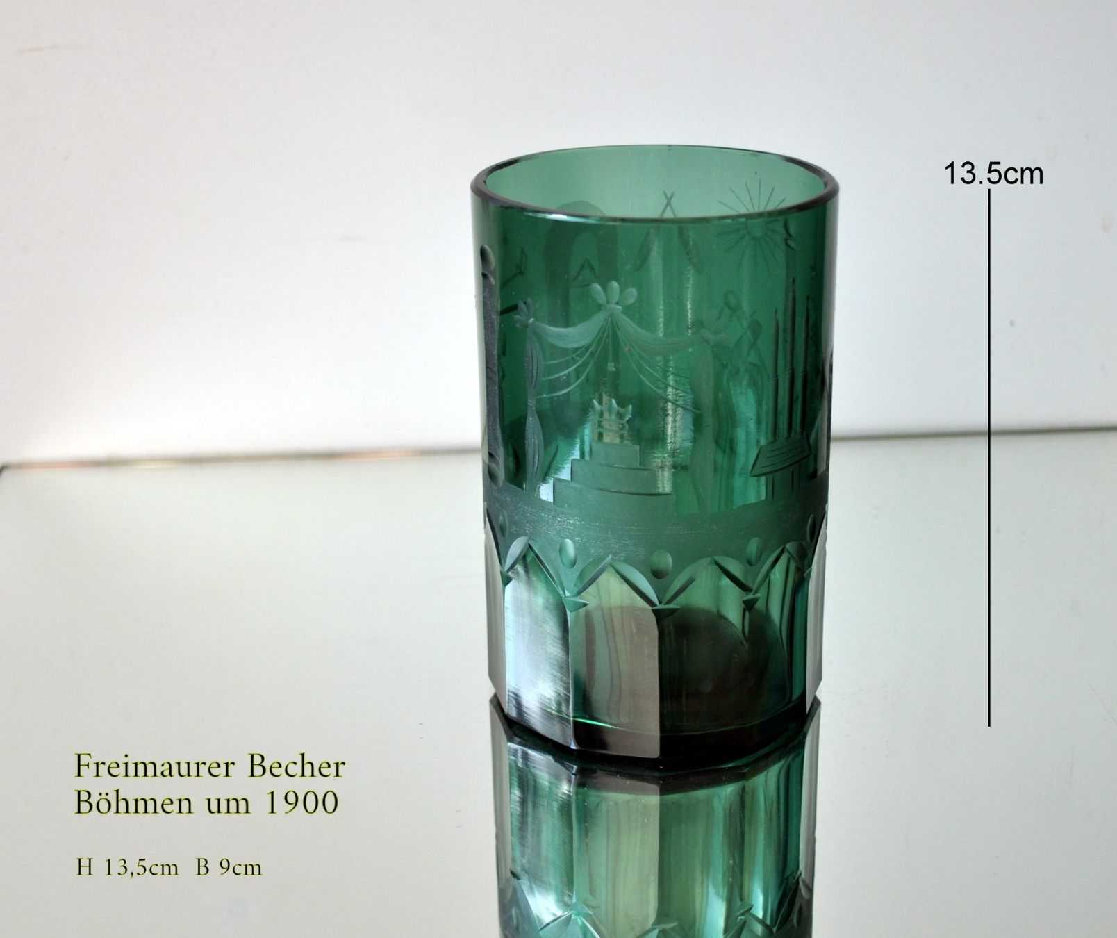 Bicchieri: Antikes FREIMAURER GLAS – Usato da Brunnen venduto da brocundfloh 3
