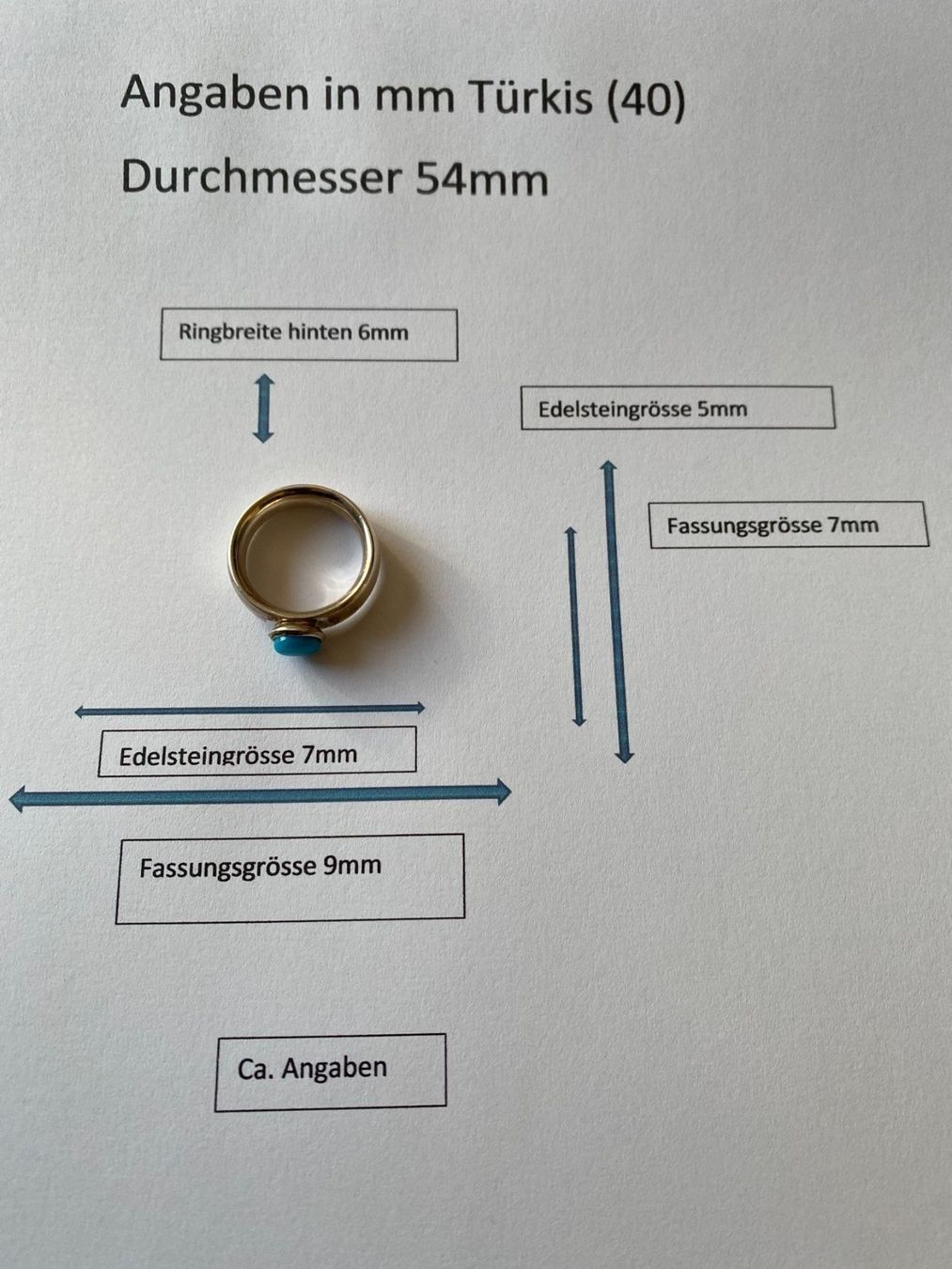 Ringe: Ring, Silber/Türkis, Durchm. 54mm, (40) – Neu (gemäss Beschreibung) aus Muri b. Bern von Silberqualle 3