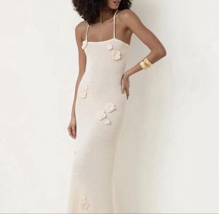 Elegant Cream Summer Dress with Floral