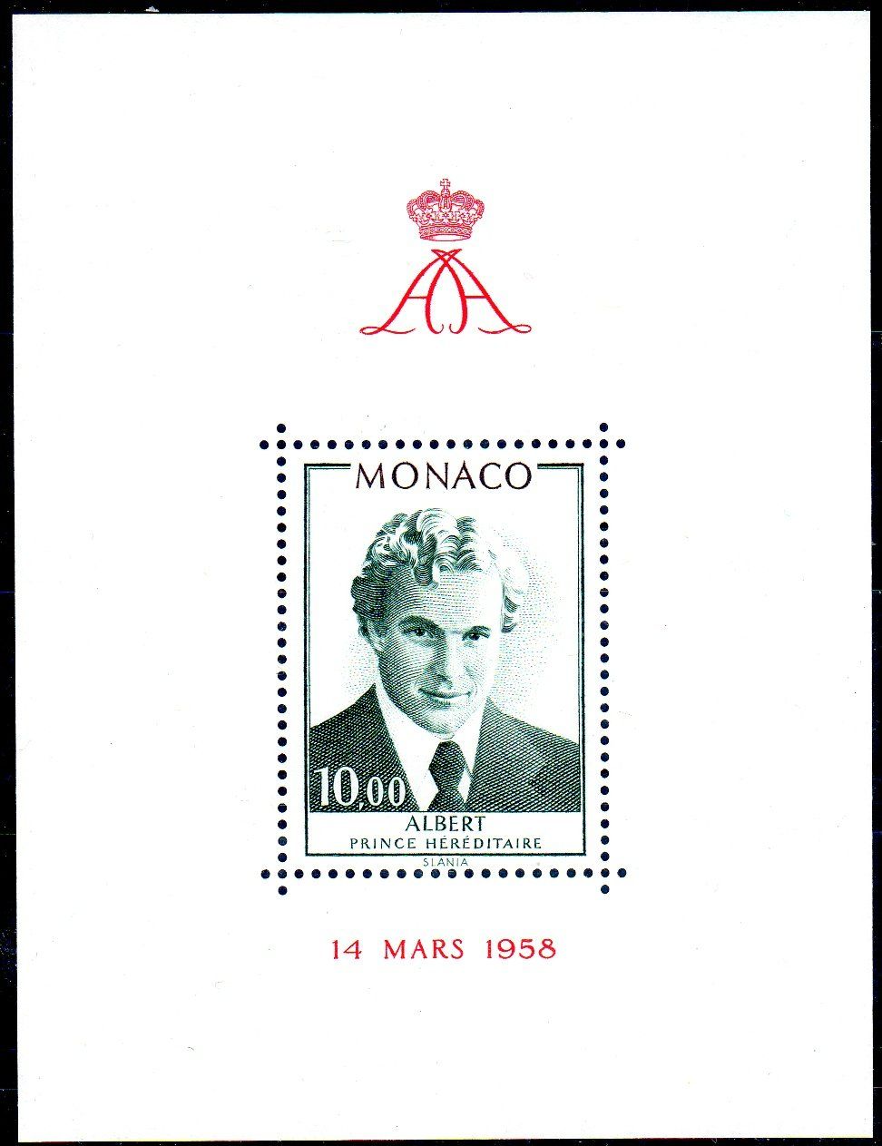Alle Briefmarken: ** POSTFRISCH ** BLOCK 14 MARS 1958 PRINZ ALBERT - MO10 – Neu (gemäss Beschreibung) aus Losone von EM2019