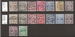 1882-99 : Ziffermuster Serie A + B, sauber o, KP 300.--