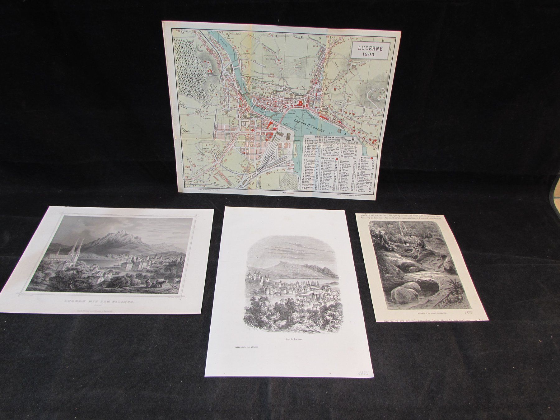 Gravures: Lot antikes Luzern, 19.Jh. – D'occasion à Walchwil par Shells1 2