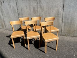 6er Set Beizenstühle restauriert