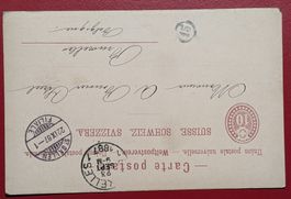 GANZSACHE PK CARTE POSTALE ST GALLEN BRUXELLES BELGIQUE 1887