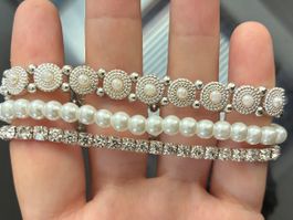 Diamanten und Perlenketten Silver