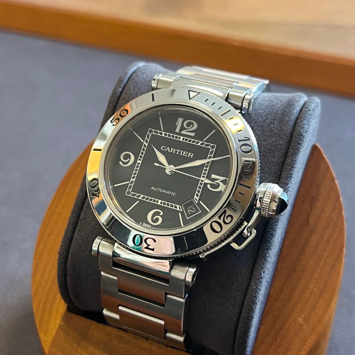 Cartier Orologi: Cartier Pasha Seatimer Automatic Black Dial 2790 – Usato da Carouge GE venduto da Watchaser 2