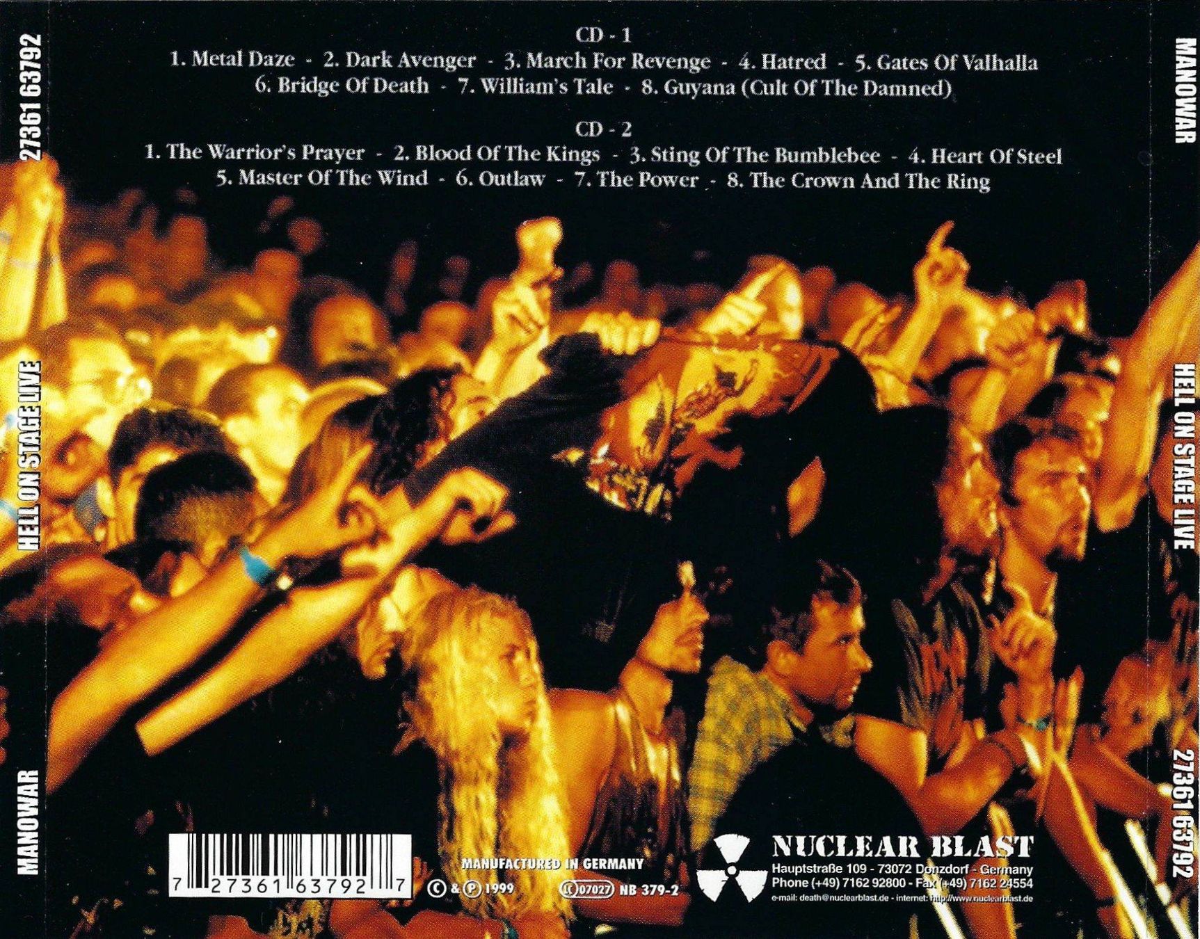 CD: Doppel-CD: MANOWAR - Hell on Stage Live – Usato da Rotkreuz venduto da groeli69 1