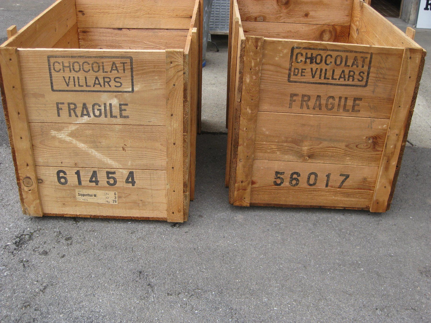 Casse di trasporto: Chocolat Villars Holzkiste – Usato da Othmarsingen venduto da Lanz05 1
