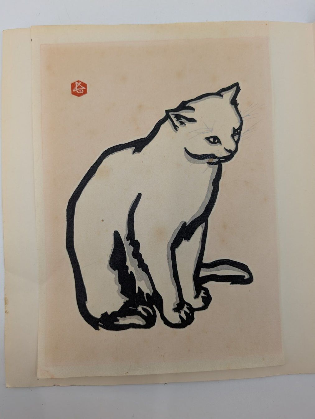 Xilografie: Holzschnitt Katze vermutlich Japan ? – Usato da Emmen venduto da magelan 1
