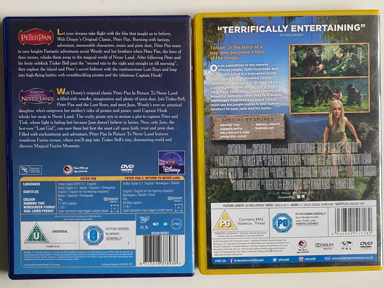 Alle DVDs: englisch - 2 (3) DVD - PETER PAN + TARZAN – Gebraucht aus Hünenberg von Ecila 1