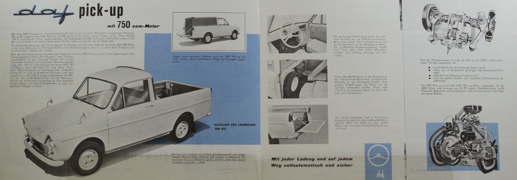 Daf Documenti: PROSPEKT  | DAF 750 PICK-UP - VARIOMATIC | AB 12.1961 - DE – Usato da Unterägeri venduto da GIGOLOLIT 2