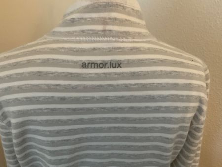 Gilet marinière femme ARMOR LUX rayé gris blanc reversible S