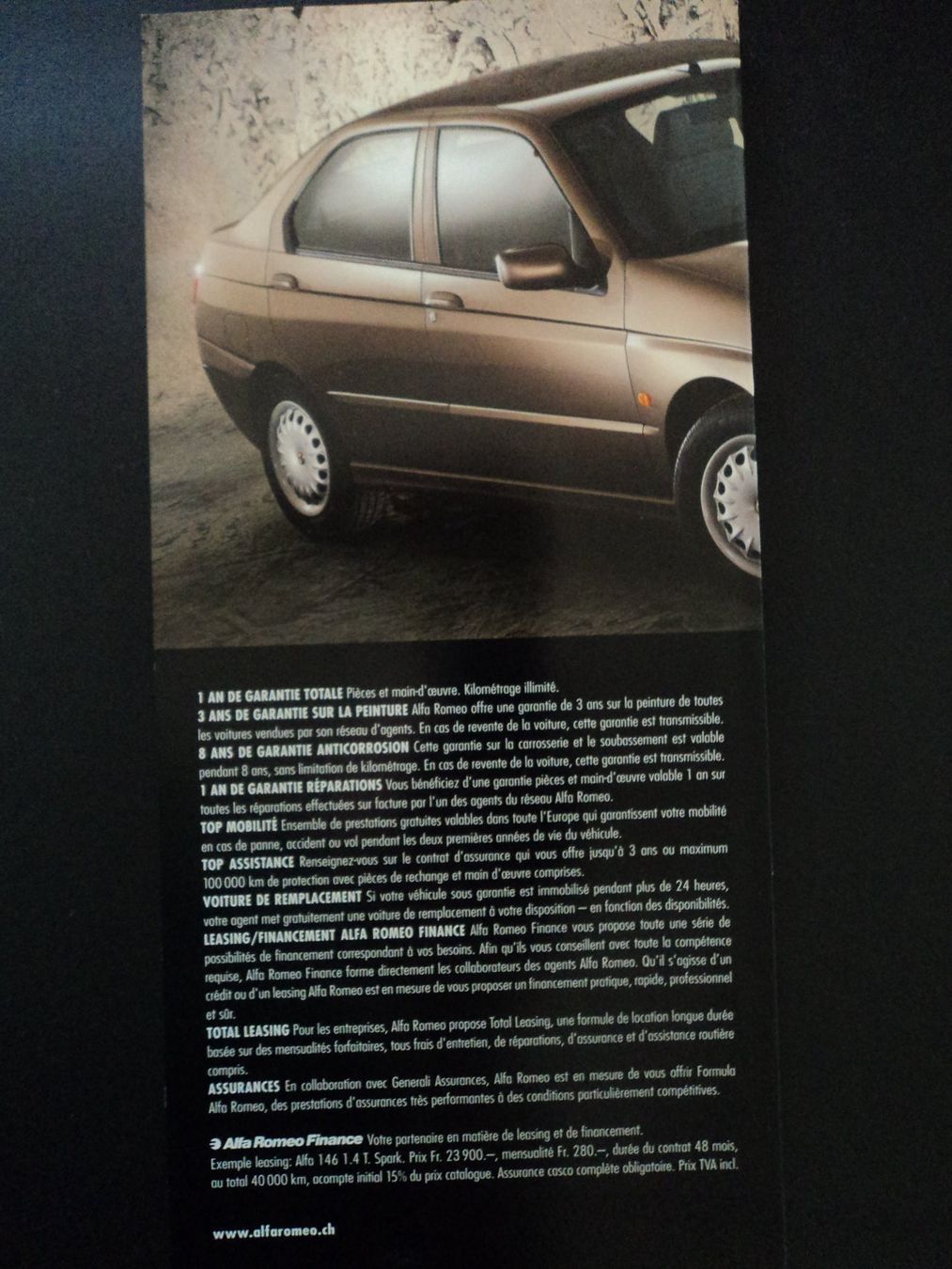 Alfa Romeo Documenti: Prospekt Preisliste Alfa Romeo 145 1999 – Usato da Schwarzenburg venduto da modelCARama 3