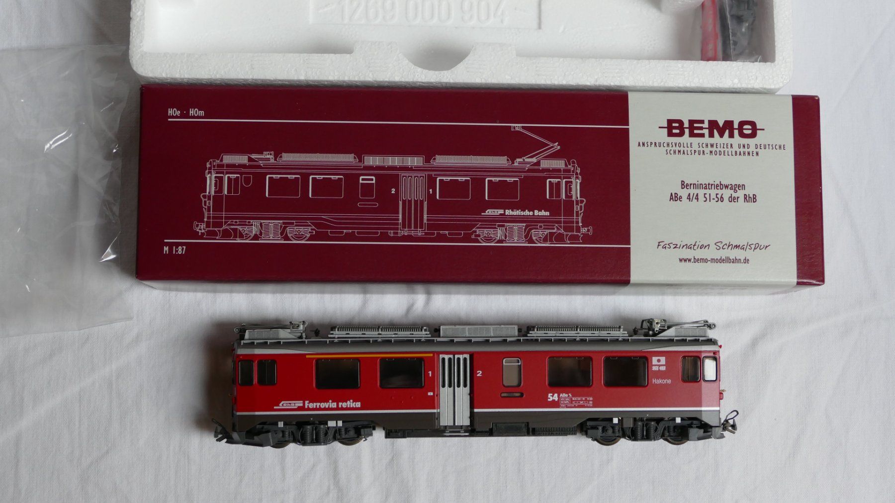 Bemo Modellini di ferrovie: Bemo ABe 4/4 54 – Nuovo e nell'imballaggio originale da Reutlingen/Winterthur venduto da Duekpr