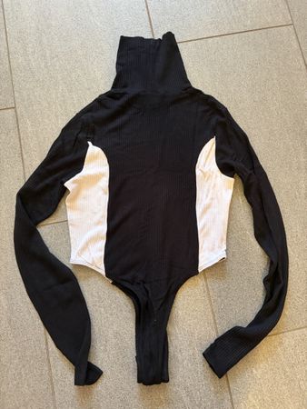 Body con collo alto e maniche lunghe bicolore Taglia XS