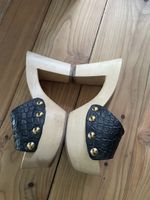 Giuseppe Zanotti Mule Holzabsatz Schwarz Krokoprint Groesse 