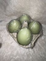 Osterdeko: 4 pastell-grüne Eierkerzen, neu!
