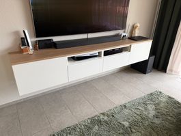 IKEA Bestå TV-Möbel 240 cm mit Holzabdeckung