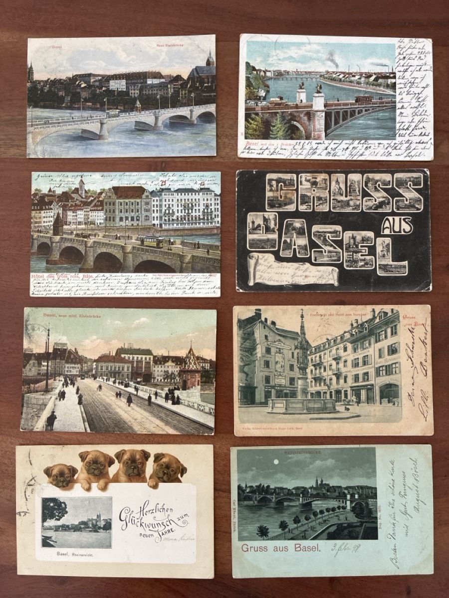 Cartoline postali: 21 Ansichtskarten Schweiz von Basel  – Usato da Oftringen venduto da Cla.vD.74