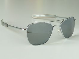 NEU Randolph Aviator CHROM 52mm graue Gläser verspiegelt 663