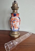 Lampe à pétrole ancienne porcelaine Imari Japon Arita vase