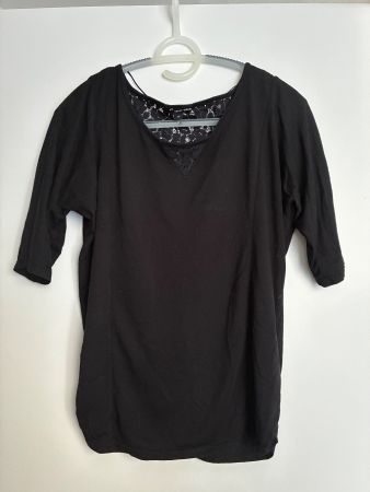 T-Shirt Tally Weijl schwarz mit Spitze Grösse M