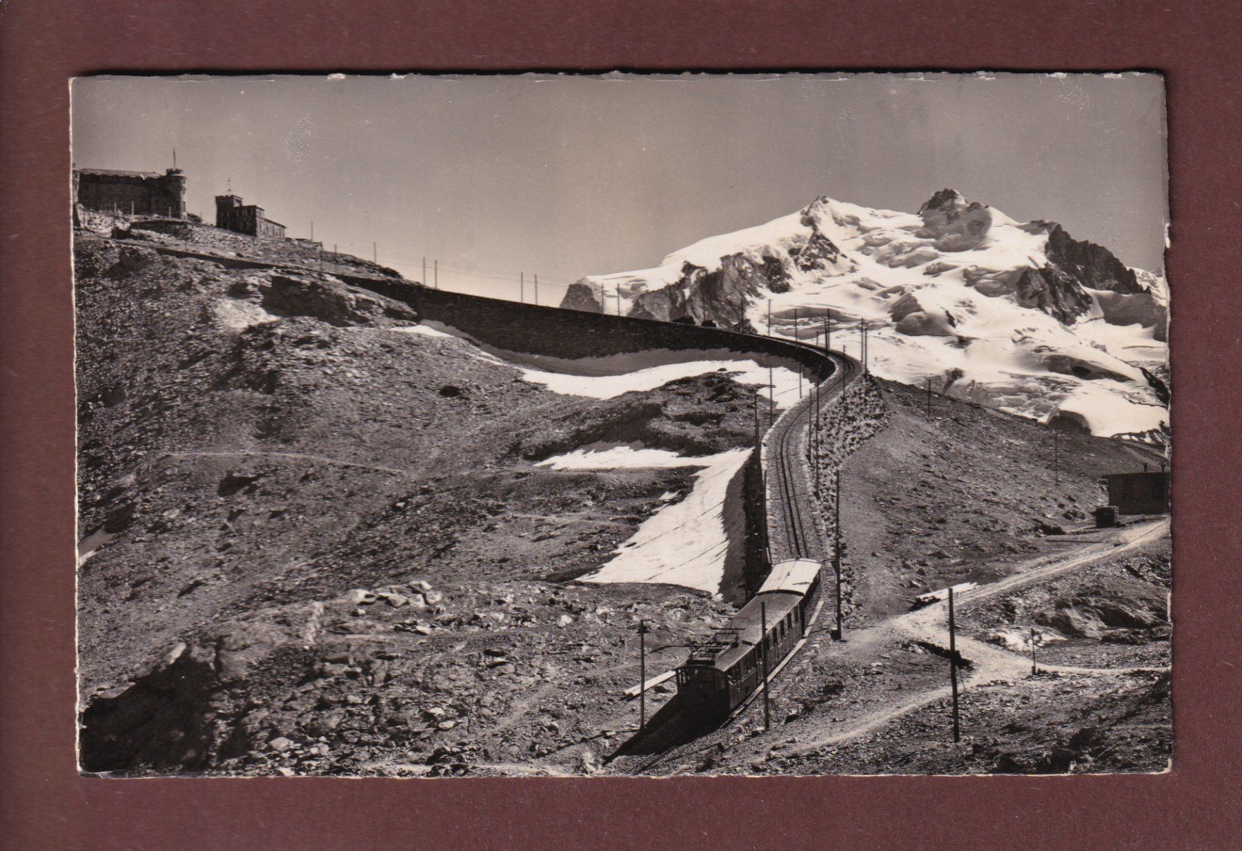Cartoline postali: GORNERGRAT - Bahn - Monte Rosa - 1948 – Usato da Pully venduto da nicecards-shop