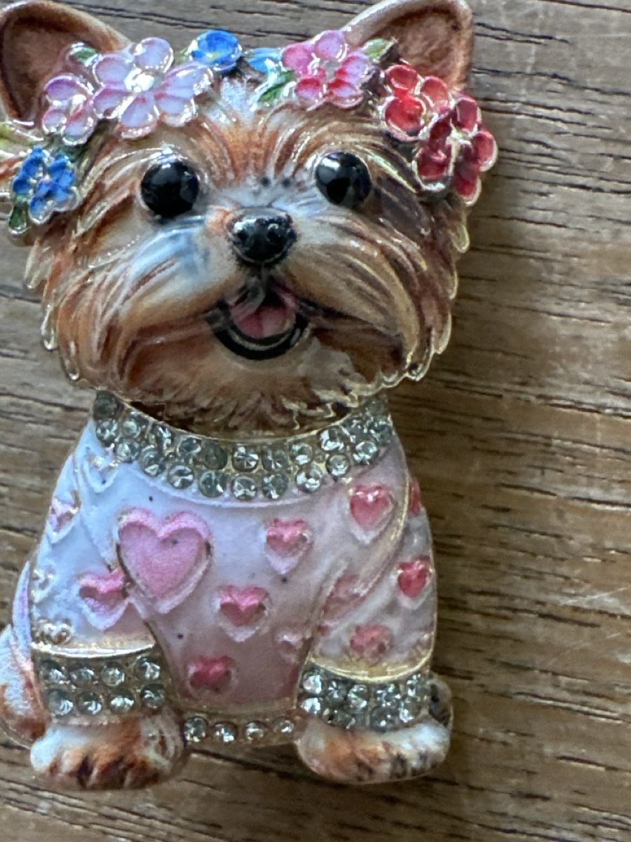 Broches & Aiguilles: Brosche mit kleinem Hund, Yorkshire Terrier – Neuf (Voir description) à Trüllikon par angela4444 1
